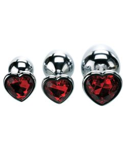 Adam & Eve Three Hearts Gem Anal Plug Set – Metal Training Kit