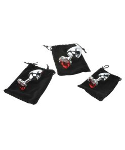 Adam & Eve Three Hearts Gem Anal Plug Set – Metal Training Kit