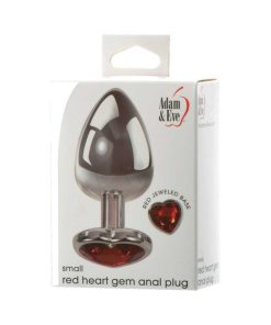 Adam & Eve Red Heart Anal Plug Small – Jeweled Metal Plug for Beginners