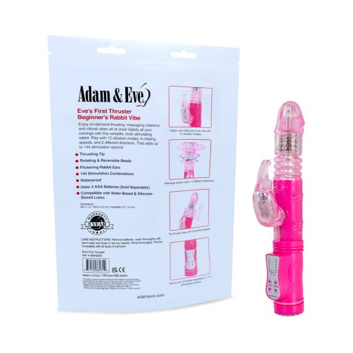 Adam & Eve Eve’s First Thruster – Thrusting Rabbit Vibrator with Rotation - Image 2