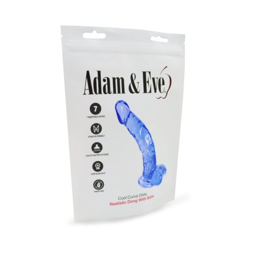 Adam & Eve Cool Curve Jelly Dildo – Curved Suction Cup & Strap-On Compatible - Image 6