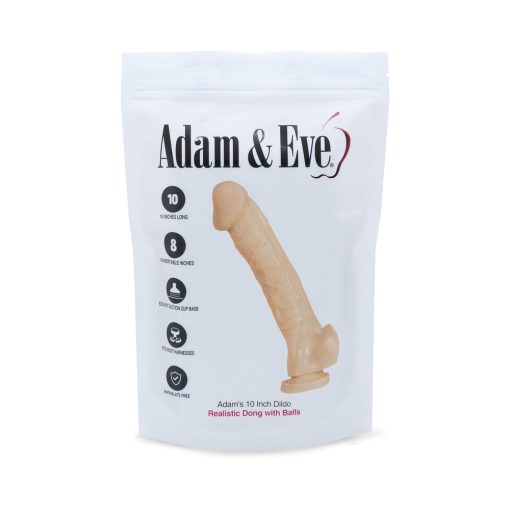 Adam & Eve Adam's Cock 10 In. Dildo – Realistic Suction Cup & Harness Compatible - Image 3