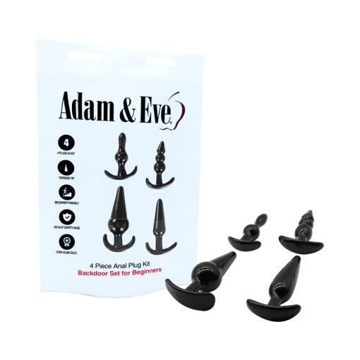 Adam & Eve 4-Piece Anal Plug Kit – Beginner-Friendly Butt Plug Set