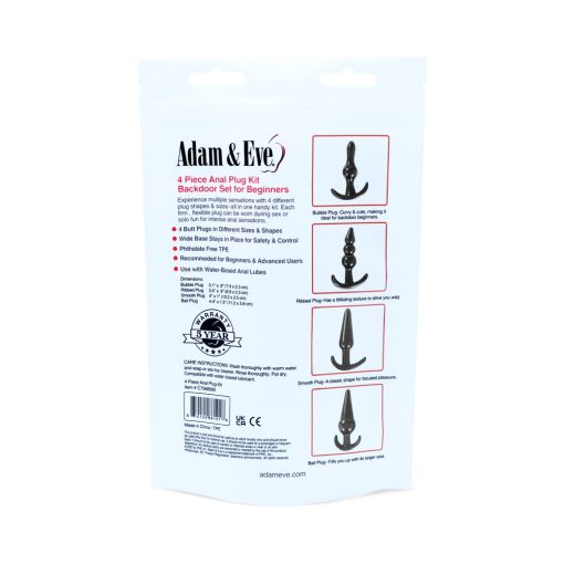 Adam & Eve 4-Piece Anal Plug Kit – Beginner-Friendly Butt Plug Set - Image 5