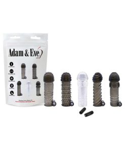 Adam & Eve Vibrating Penis Sleeve Kit – 5 Sleeves + Bullet Vibe