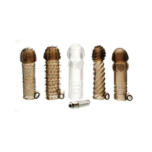 Adam & Eve Vibrating Penis Sleeve Kit – 5 Sleeves + Bullet Vibe - Image 2