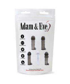 Adam & Eve Vibrating Penis Sleeve Kit – 5 Sleeves + Bullet Vibe