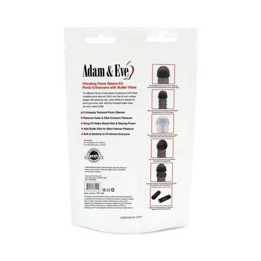 Adam & Eve Vibrating Penis Sleeve Kit – 5 Sleeves + Bullet Vibe - Image 9