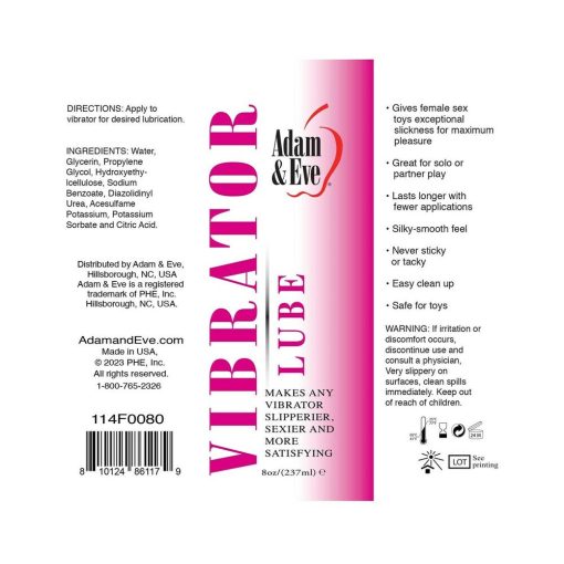 Adam & Eve Vibrator Lubricant 4 Oz. – Water-Based Lube Safe for All Toys - Image 4