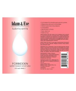 Adam & Eve Forbidden Anal Lubricant 4 Oz. – Long-Lasting Water-Based Lube