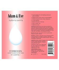 Adam & Eve Forbidden Anal Lubricant 8 oz – Thick Water-Based Lube for Toys