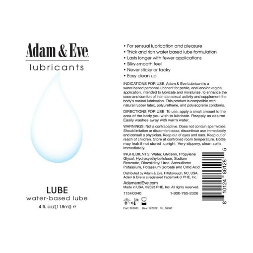 Adam & Eve Water-Based Lubricant 4 oz – Toy & Condom Compatible Lube - Image 3