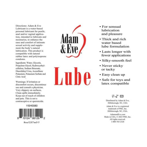 Adam & Eve Water-Based Lubricant – 8 Oz. Toy & Condom Safe Lube - Image 4