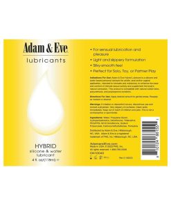 Adam & Eve Hybrid Lubricant 4 oz – Water & Silicone-Based Long-Lasting Lube