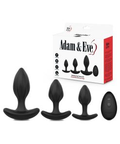 Adam & Eve Vibrating Anal Trainer Set – 3-Piece Silicone Butt Plug Kit