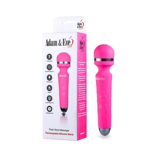 Adam & Eve Peak Wand Massager – Compact Rechargeable Flexible Vibrator