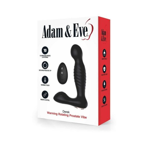 Adam & Eve Derek Warming & Rotating Prostate Vibe – Remote P-Spot Massager