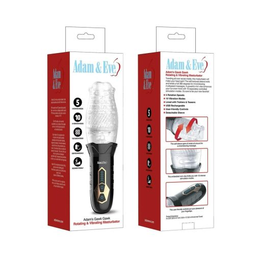 Adam & Eve Gawk Gawk – Rotating & Vibrating Rechargeable Masturbator
