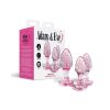 Adam & Eve Glitter Gem Butt Plug Set – Pink, 3-Piece Anal Training Kit