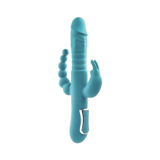 Adam & Eve Eve’s Thrusting Triple Joy Rabbit – Rechargeable 3-Way Vibrator - Image 2