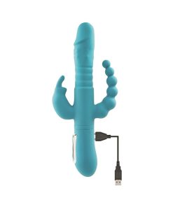 Adam & Eve Eve’s Thrusting Triple Joy Rabbit – Rechargeable 3-Way Vibrator