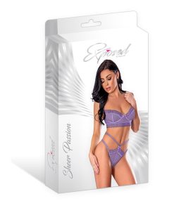 Magic Silk Sheer Passion Demi Bra & High Cut Tanga Very Peri S/M
