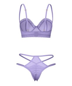 Magic Silk Sheer Passion Demi Bra & High Cut Tanga Very Peri S/M