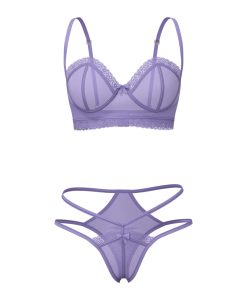 Magic Silk Sheer Passion Demi Bra & High Cut Tanga Very Peri L/Xl