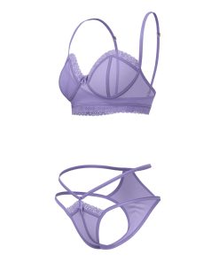 Magic Silk Sheer Passion Demi Bra & High Cut Tanga Very Peri L/Xl
