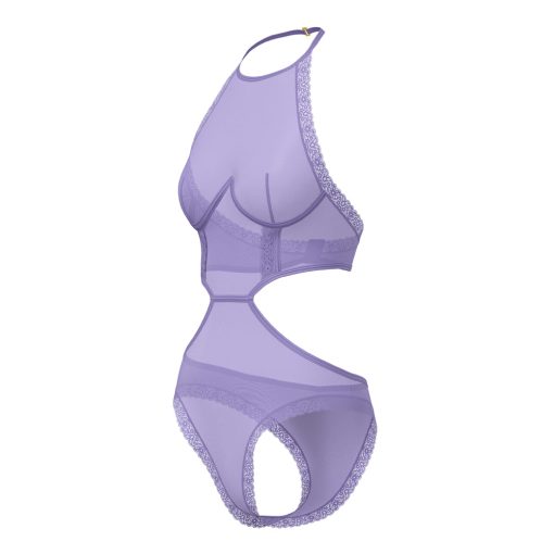Magic Silk Sheer Passion Halter Teddy Very Peri L/Xl - Image 5