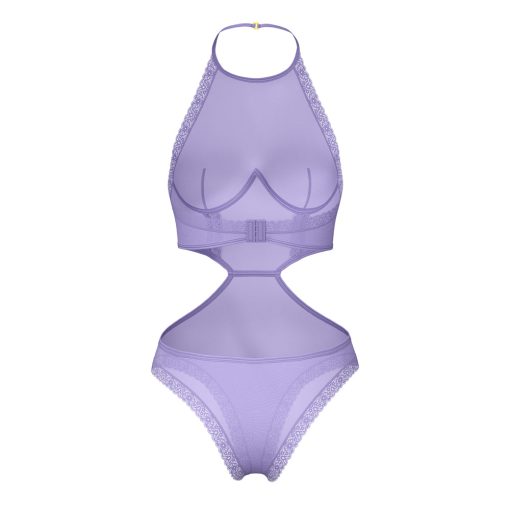 Magic Silk Sheer Passion Halter Teddy Very Peri L/Xl - Image 6