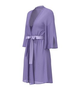 Magic Silk Sheer Passion Flutter Sleeve Robe Very Peri L/Xl