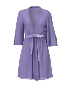 Magic Silk Sheer Passion Flutter Sleeve Robe Very Peri Queen Size