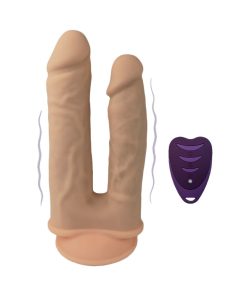 Silex-D The Original Double Penetration 7 In. & 8 In. Vibrating Dildo With Remote Vanilla