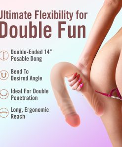 Dr. Skin Plus 14 In. Posable Double Dong Beige