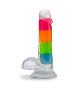 Neo Elite Glow-In-The-Dark Rainbow Rave 6.5 In. Silicone Dual Density Dildo