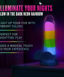 Neo Elite Glow-In-The-Dark Rainbow Rave 6.5 In. Silicone Dual Density Dildo