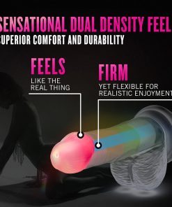 Neo Elite Glow-In-The-Dark Rainbow Rave 6.5 In. Silicone Dual Density Dildo