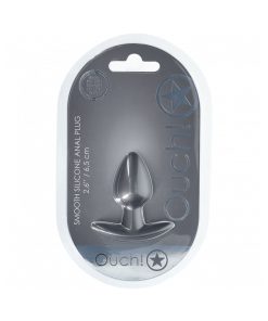 Ouch! Smooth Silicone Anal Plug Small 2.6 In. Gun Metal