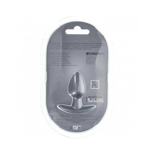 Ouch! Smooth Silicone Anal Plug Small 2.6 In. Gun Metal - Image 3