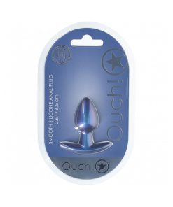 Ouch! Smooth Silicone Anal Plug Small 2.6 In. Metallic Blue