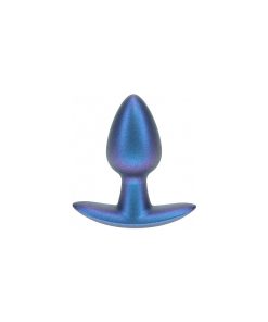 Ouch! Smooth Silicone Anal Plug Small 2.6 In. Metallic Blue