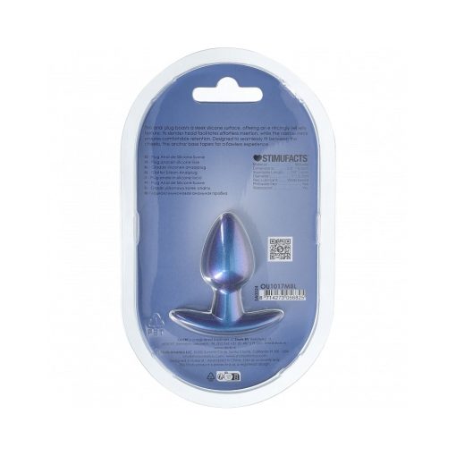 Ouch! Smooth Silicone Anal Plug Small 2.6 In. Metallic Blue - Image 3