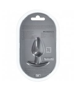Ouch! Smooth Silicone Anal Plug Medium 3.1 In. Gun Metal