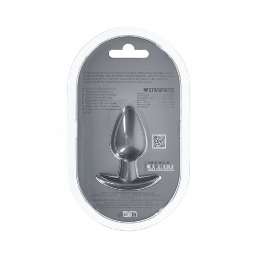 Ouch! Smooth Silicone Anal Plug Medium 3.1 In. Gun Metal - Image 3