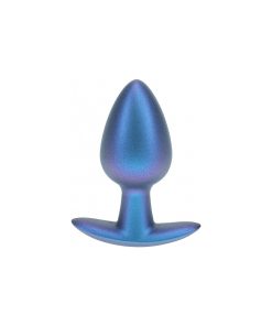 Ouch! Smooth Silicone Anal Plug Medium 3.1 In. Metallic Blue