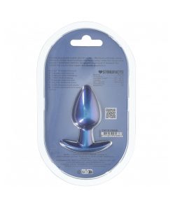 Ouch! Smooth Silicone Anal Plug Medium 3.1 In. Metallic Blue