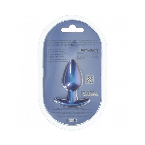 Ouch! Smooth Silicone Anal Plug Medium 3.1 In. Metallic Blue - Image 3