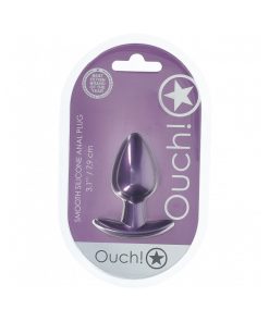 Ouch! Smooth Silicone Anal Plug Medium 3.1 In. Metallic Purple