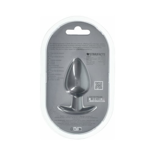 Ouch! Smooth Silicone Anal Plug Large 3.5 In. Gun Metal - Image 3